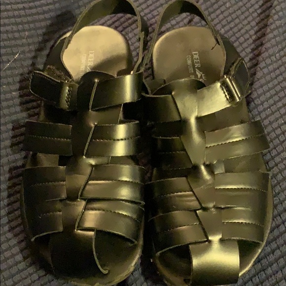 Deer Stags Shoes - Womens Size 4 Black Sandals: Deer Stags